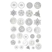 Sticker sheets printed with luminescent patterns for resin jewellery - Silver x2