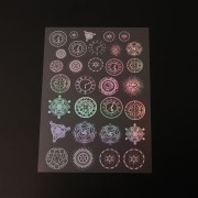 Sticker sheets printed with luminescent patterns for resin jewellery - Silver x2