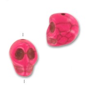 Bead Howlite dyed skull 13mm Hot Pink x1|raw }}
