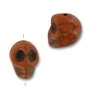 Bead Howlite dyed skull 13mm Maroon x1|raw }}