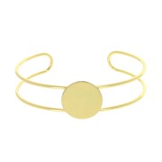 Brass bracelet for 15 mm round cabochon - Gold Fine Plated x1