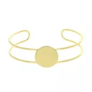 Brass bracelet for 15 mm round cabochon - Gold Fine Plated x1