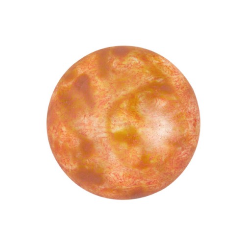 18mm Glass round cabochon by Puca® - Opaque Salmon Spotted x1