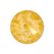 18mm Glass round cabochon by Puca® -  Opaque Beige Spotted x1