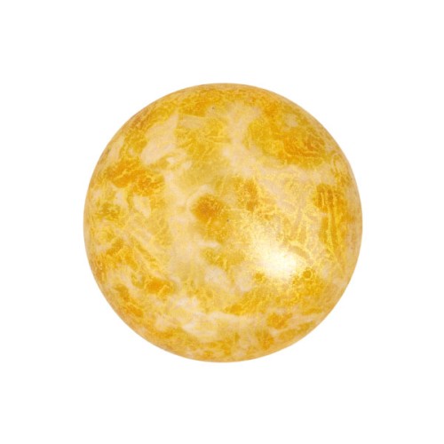 18mm Glass round cabochon by Puca® - Opaque Beige Spotted x1