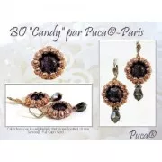 25mm Glass round cabochon by Puca® - Metallic Mat Green Spotted x1