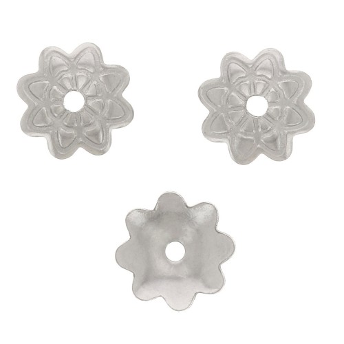 Beads caps 7 mm - 304 stainless steel x10