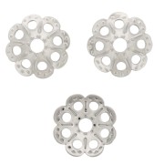 9.5mm Stainless steel flower bead caps x10