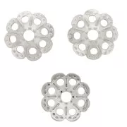 9.5mm Stainless steel flower bead caps x10