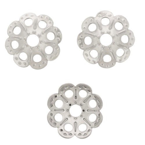 9.5mm Stainless steel flower bead caps x10
