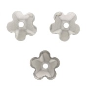6mm Stainless steel flower bead caps x10