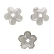 6mm Stainless steel flower bead caps x10