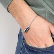 6mm Stainless steel Stopper bead with 2.5 mm hole x1