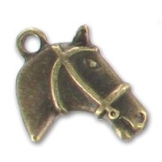 Horse charm 17mm Bronze tone x1|raw }}