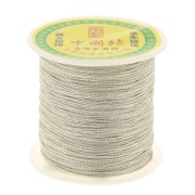 0.8mm Metallised twisted nylon thread - Silver Tone x100 m|raw }}