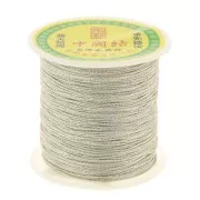 0.8mm Metallised twisted nylon thread - Silver Tone x100 m