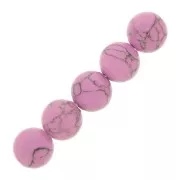 4mm Howlite Tinted Round Beads - Pink x30