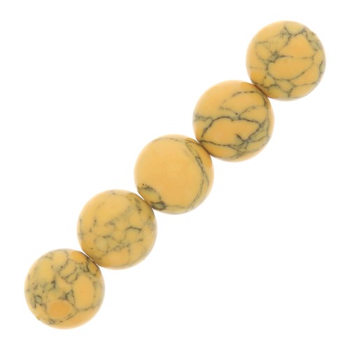 6mm Howlite Tinted Round Beads - Vanilla x20