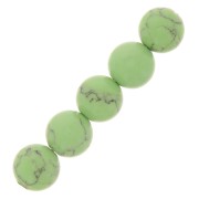 6mm Howlite Tinted Round Beads - Pastel Green x20