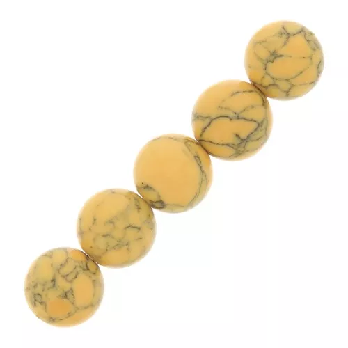 8mm Howlite Tinted Round Beads - Vanilla x10
