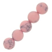8mm Howlite Tinted Round Beads - Light Pink x10