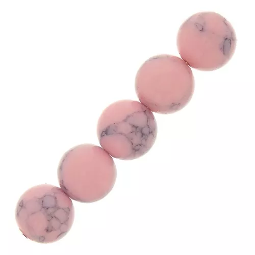 8mm Howlite Tinted Round Beads - Light Pink x10