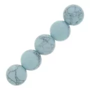 10mm Howlite Tinted Round Beads - Light Blue x10