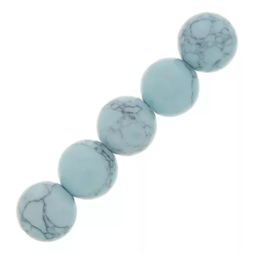 10mm Howlite Tinted Round Beads - Light Blue x10