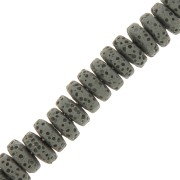 8mm Round beads - Heishi tinted Lava Stone - Grey x20|raw }}