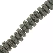 Heishi rondelle beads 8 mm Lava Stone - Grey x20