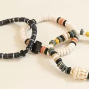 8mm Round beads - Heishi tinted Lava Stone - Plum x20