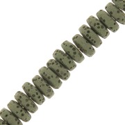 Heishi rondelle beads tinted 8 mm Lava Stone - Olive x20