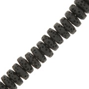 Heishi rondelle beads tinted 8 mm Lava Stone - Black x20