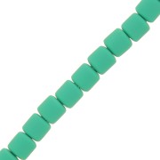 6x6.2mm Polymer clay Heishi style tube beads - Turquoise x40 cm