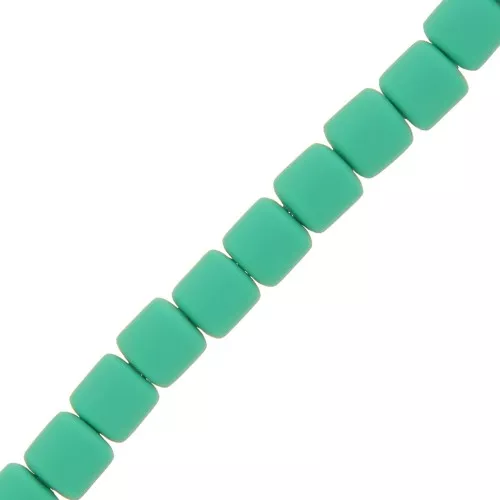 6x6.2mm Polymer clay Heishi style tube beads - Turquoise x40 cm