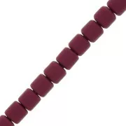 6x6.2mm Polymer clay Heishi style tube beads - Plum x40 cm