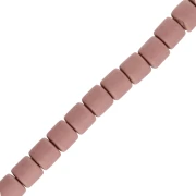 Heishi-style polymer clay tube beads, 6x6.2 mm - Old Rose x39 cm