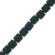6x6.2mm Polymer clay Heishi style tube beads - Dark Green x40 cm
