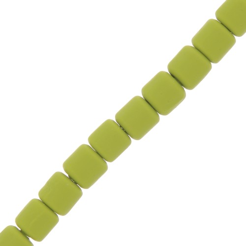 6x6.2mm Polymer clay Heishi style tube beads - Light Green x40 cm
