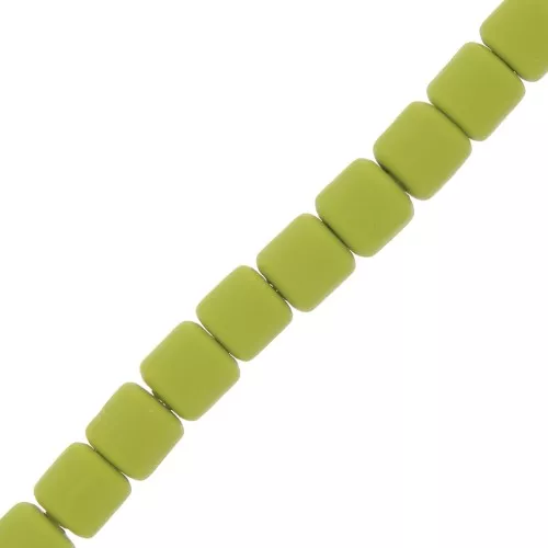 6x6.2mm Polymer clay Heishi style tube beads - Light Green x40 cm