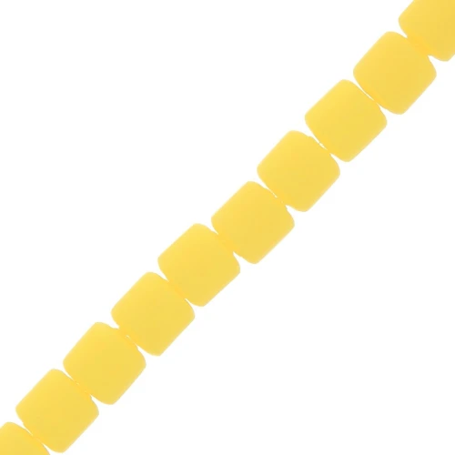 Heishi style polymer clay tube beads 6x6.5 mm - Yellow x40 cm