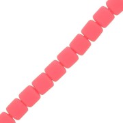6x6.2mm Polymer clay Heishi style tube beads - Corail Fluo x40 cm