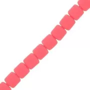 6x6.2mm Polymer clay Heishi style tube beads - Corail Fluo x40 cm