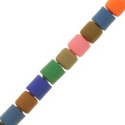 6x6.2mm Polymer clay Heishi style tube beads - Multicoloured - Neon x40 cm|raw }}