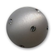Round Polaris bead with rhinestones 16mm Black Diamond x1