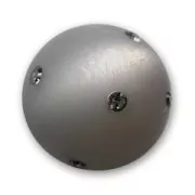 Round Polaris bead with rhinestones 16mm Black Diamond x1