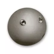 Round Polaris bead with rhinestones 12mm Black Diamond x1