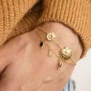 9mm Gold filled Flower-shaped element to be glued x1