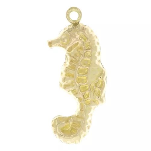 18x8 mm Gold filled right side Seahorse pendant x1