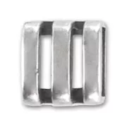 Slider bead for  9mm cords Old silver tone x1
